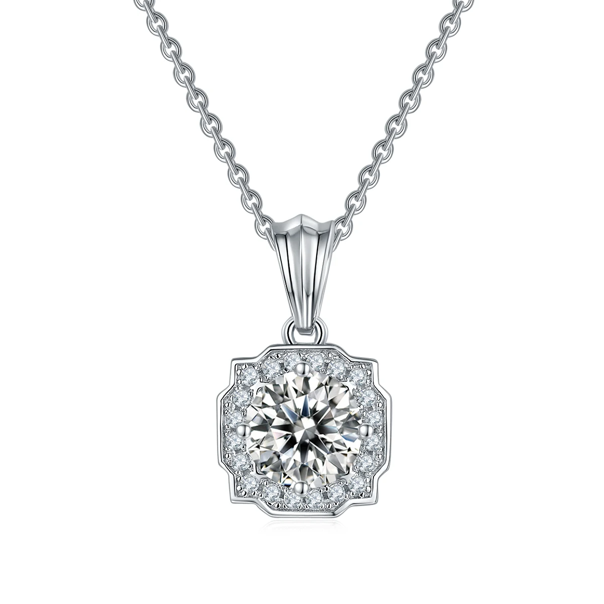 Geometric Lab-Grown Diamond Necklace — product view 1