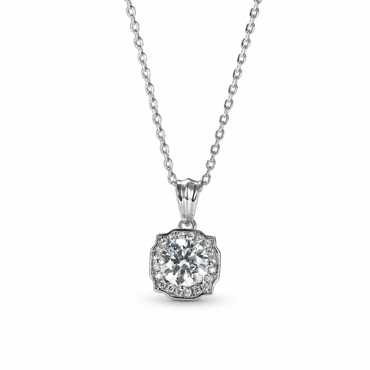 Geometric Lab-Grown Diamond Necklace — product view 2