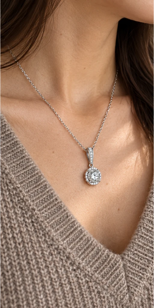 Bloom Lab-Grown Diamond Necklace editorial styling