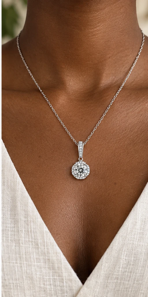 Bloom Lab-Grown Diamond Necklace editorial styling