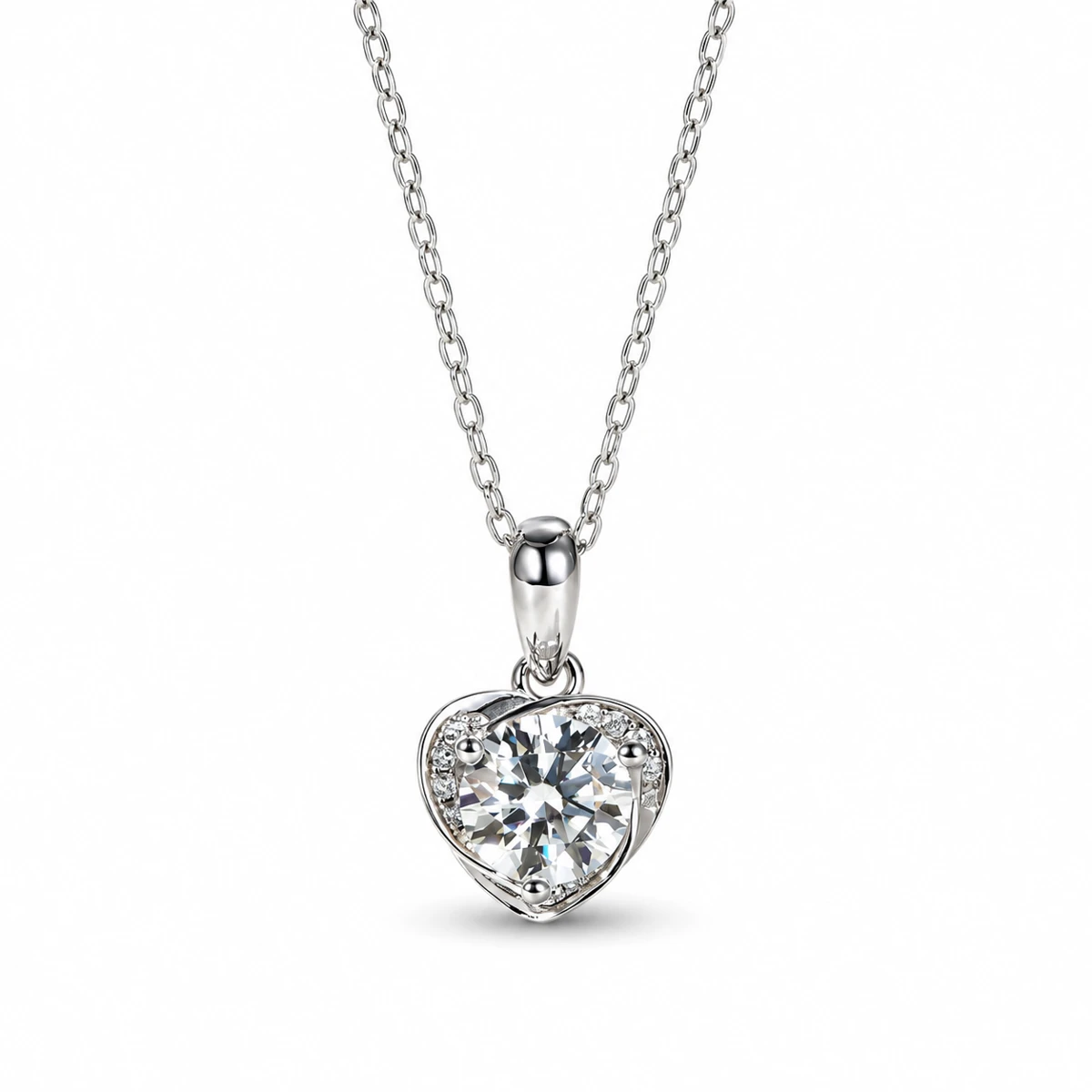 Heart Blossom Lab-Grown Diamond Necklace — product view 2