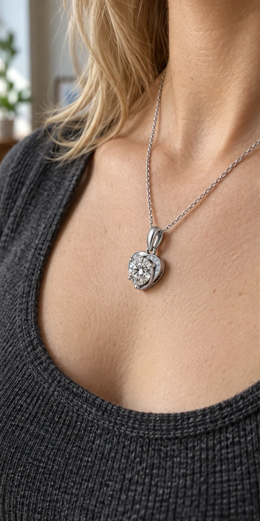 Heart Blossom Lab-Grown Diamond Necklace editorial styling