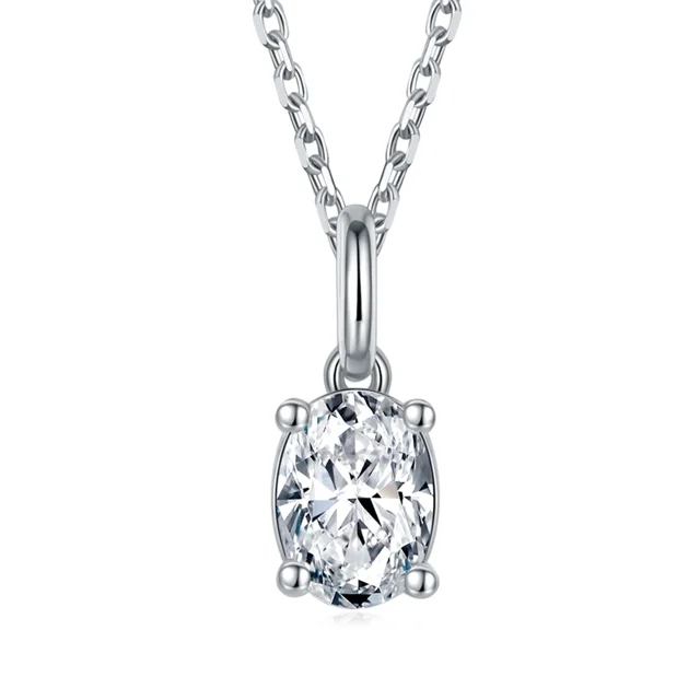 Oval Solitaire Lab-Grown Diamond Necklace