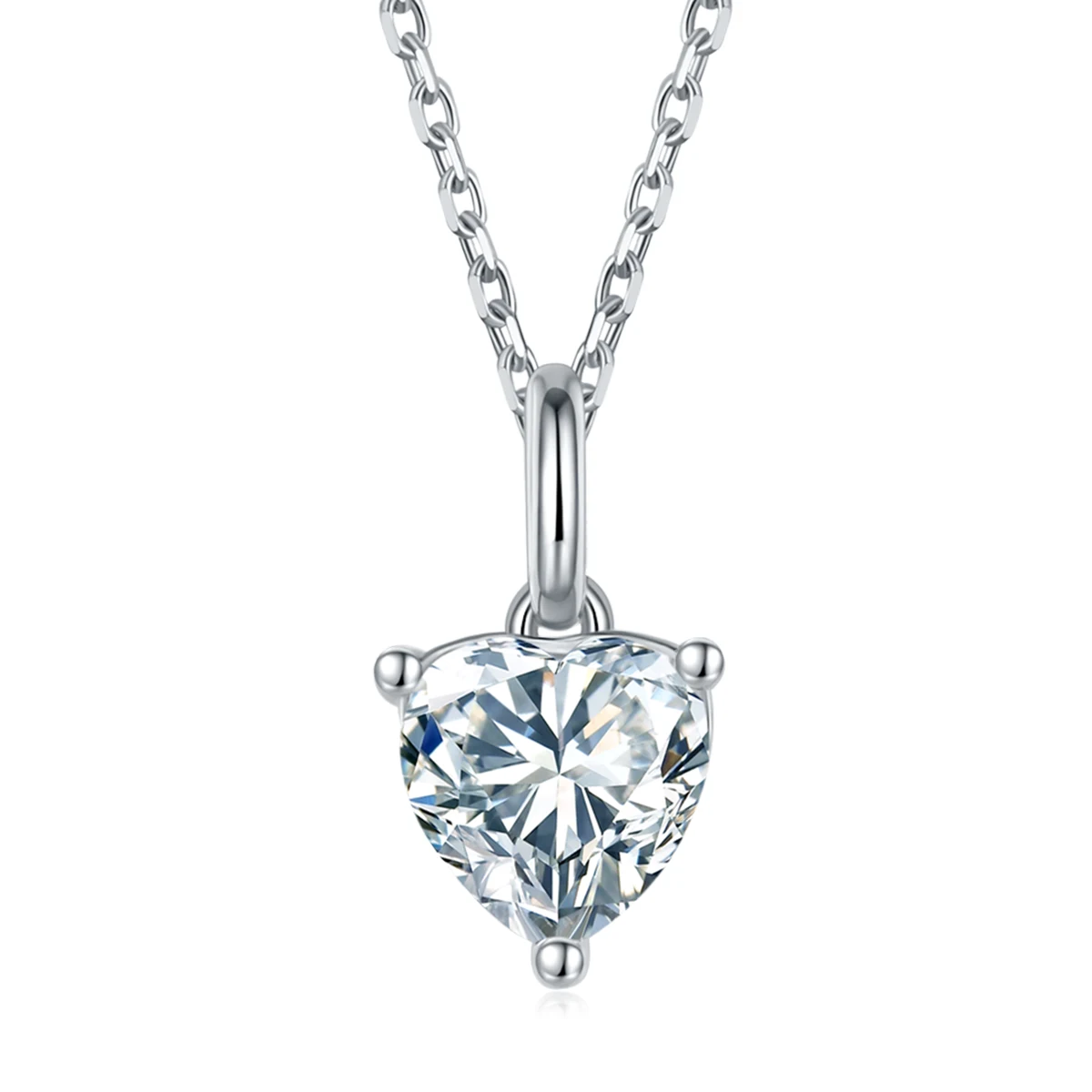 Heart Solitaire Lab-Grown Diamond Necklace — product view 1