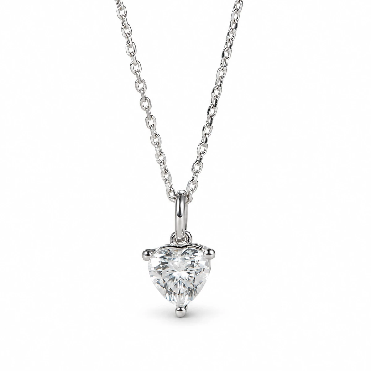 Heart Solitaire Lab-Grown Diamond Necklace — product view 2