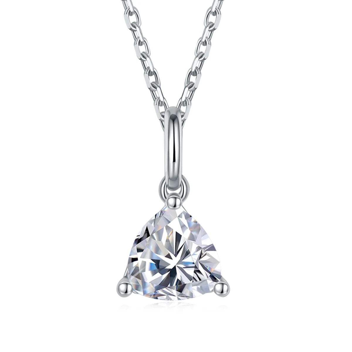 Trillion Solitaire Lab-Grown Diamond Necklace — product view 1