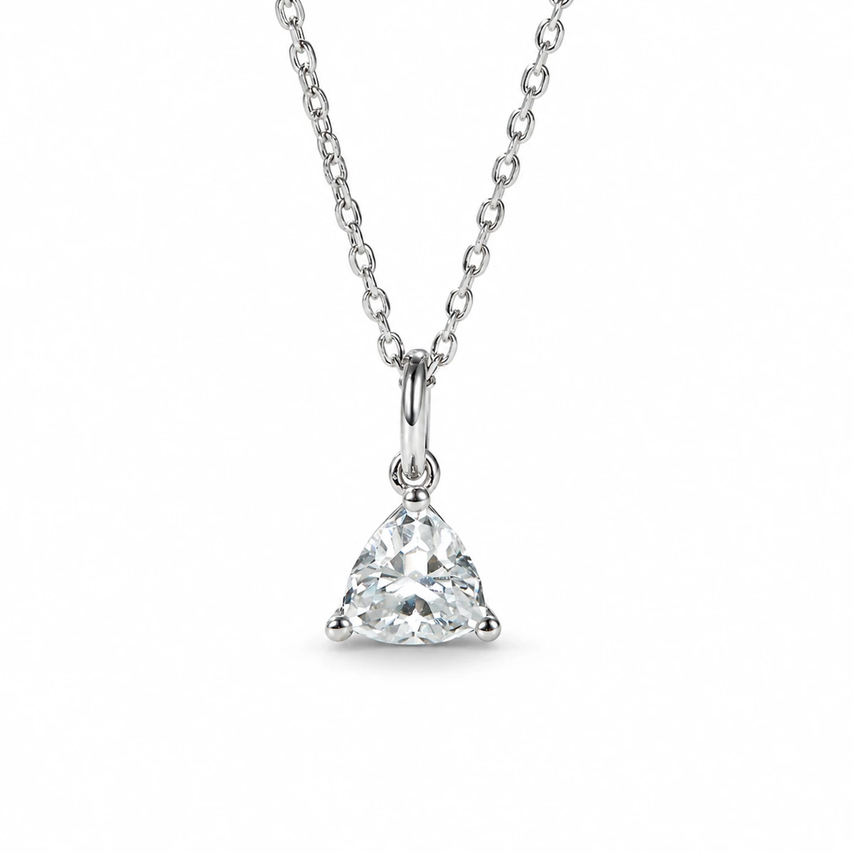 Trillion Solitaire Lab-Grown Diamond Necklace — product view 2