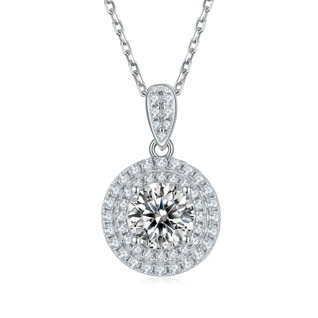Round Halo Lab-Grown Diamond Necklace