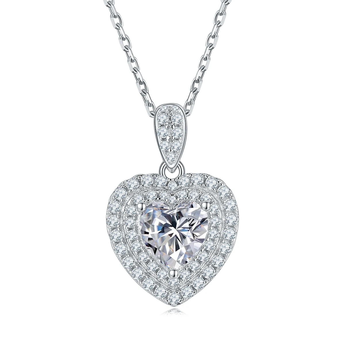 Heart Halo Lab-Grown Diamond Necklace — product view 1