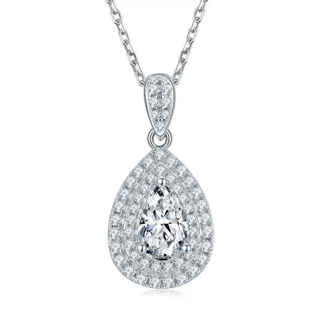 Pear Halo Lab-Grown Diamond Necklace