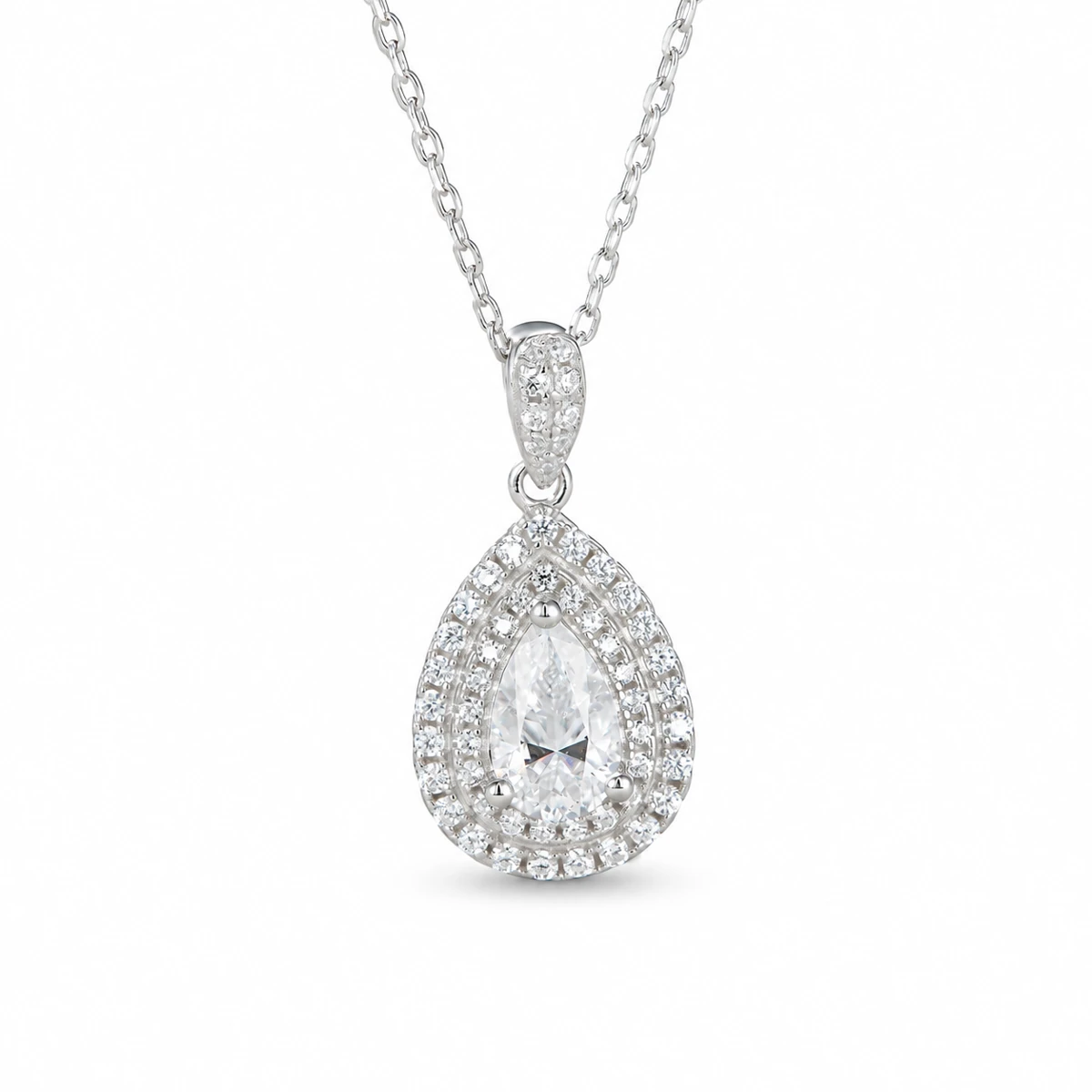 Pear Halo Lab-Grown Diamond Necklace — product view 2
