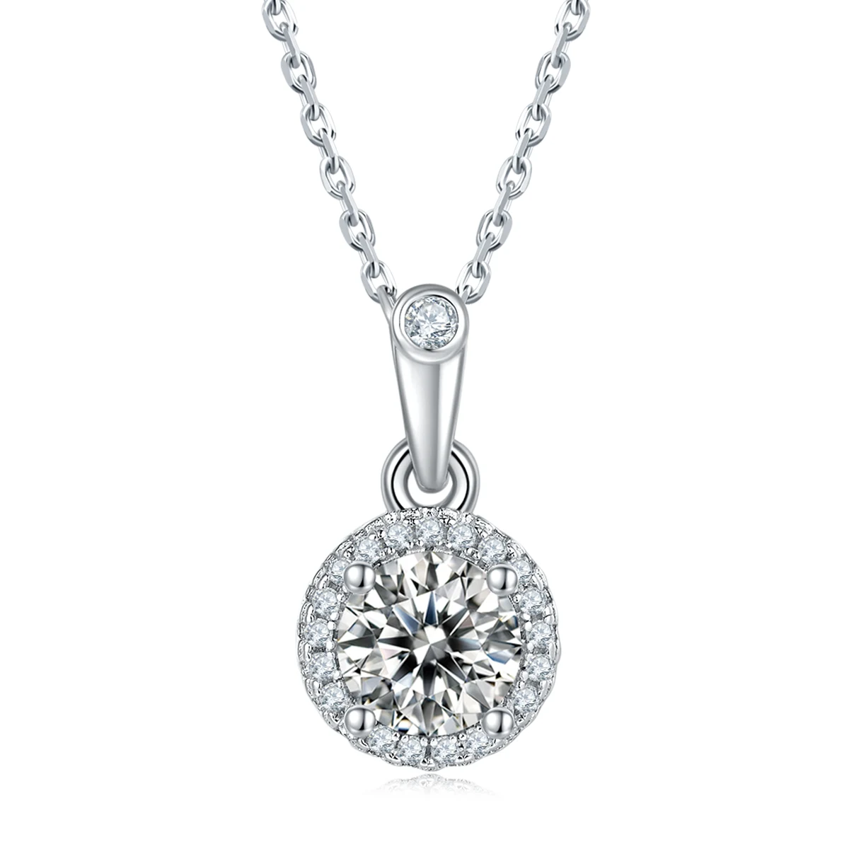 Round Elevated Lab-Grown Diamond Necklace — product view 1