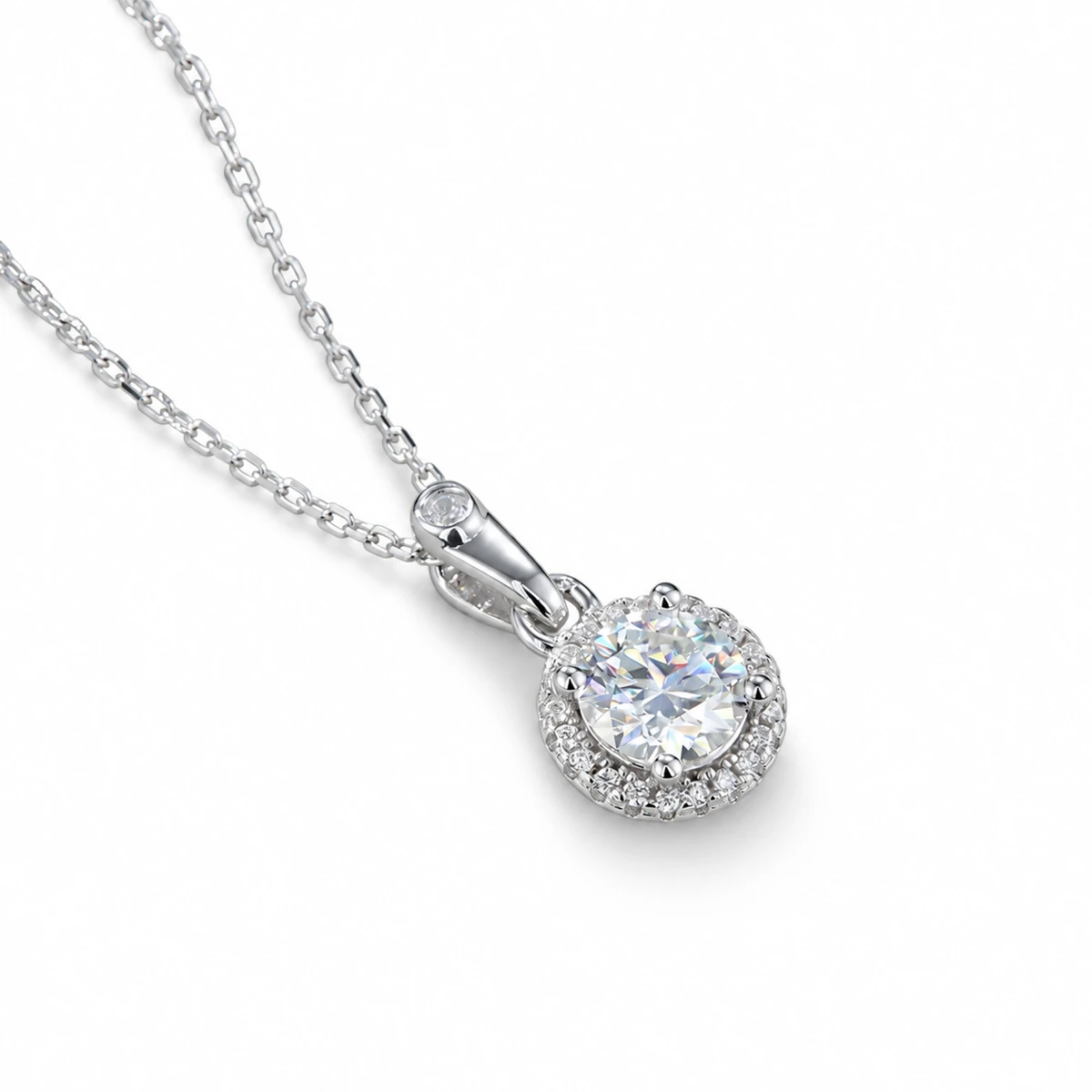 Round Elevated Lab-Grown Diamond Necklace — product view 2