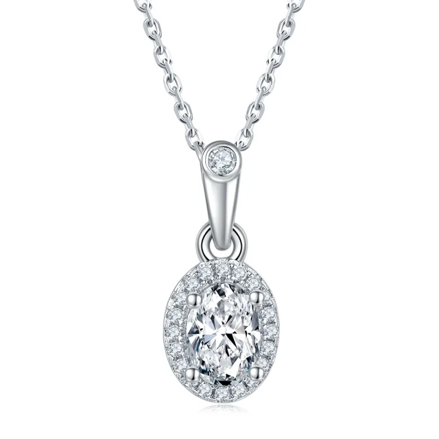 1–2 ct Oval Elevated Diamond Necklace