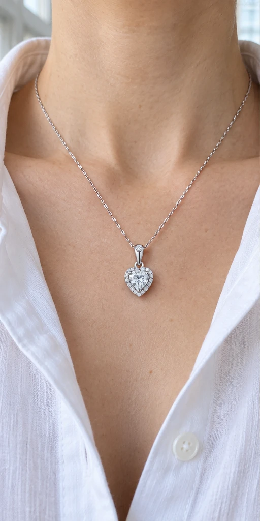 Heart Elevated Lab-Grown Diamond Necklace — editorial styling