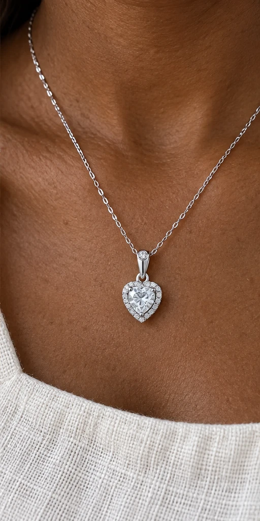 Heart Elevated Lab-Grown Diamond Necklace editorial styling