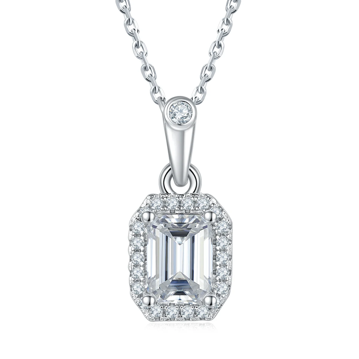 Rectangular Elevated Lab-Grown Diamond Necklace — product view 1