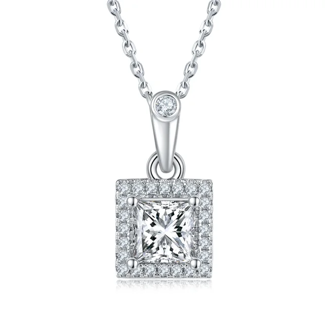 1–2 ct Square Elevated Diamond Necklace