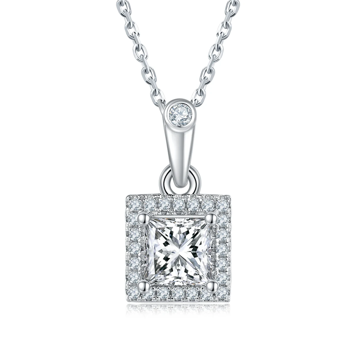 Square Elevated Lab-Grown Diamond Necklace — product view 1