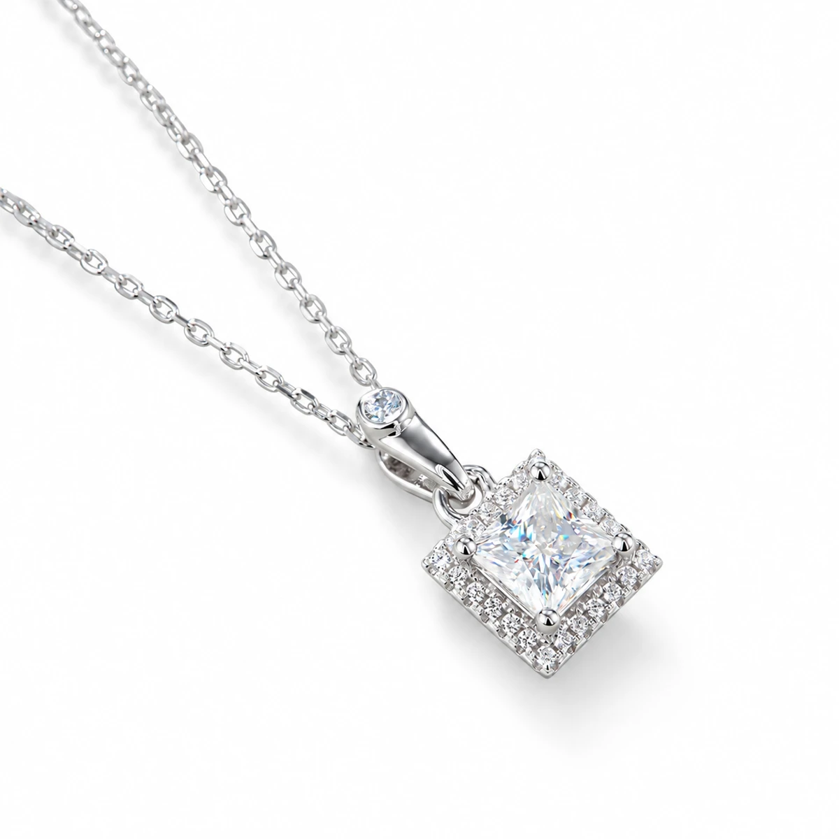 Square Elevated Lab-Grown Diamond Necklace — product view 2