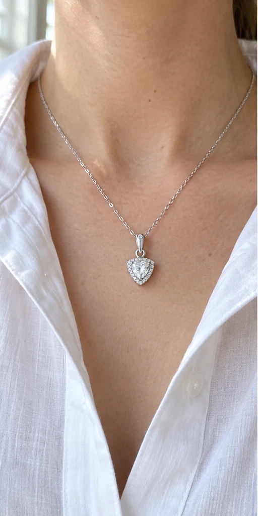 Trillion Elevated Lab-Grown Diamond Necklace — editorial styling