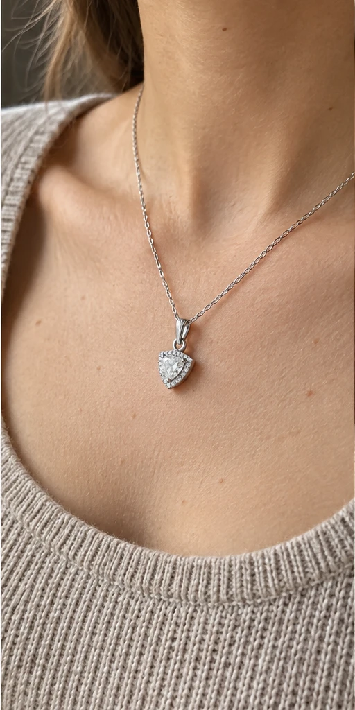 Trillion Elevated Lab-Grown Diamond Necklace editorial styling