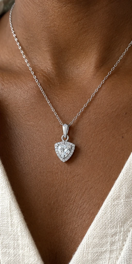 Trillion Elevated Lab-Grown Diamond Necklace editorial styling
