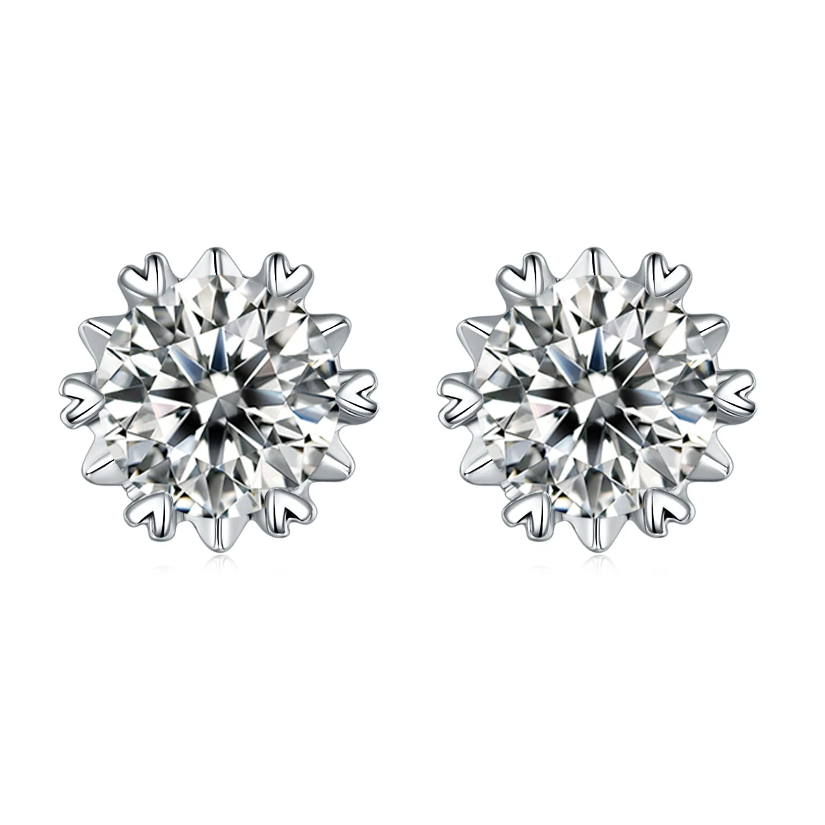 Snowflake Lab-Grown Diamond Stud Earrings — product view 1