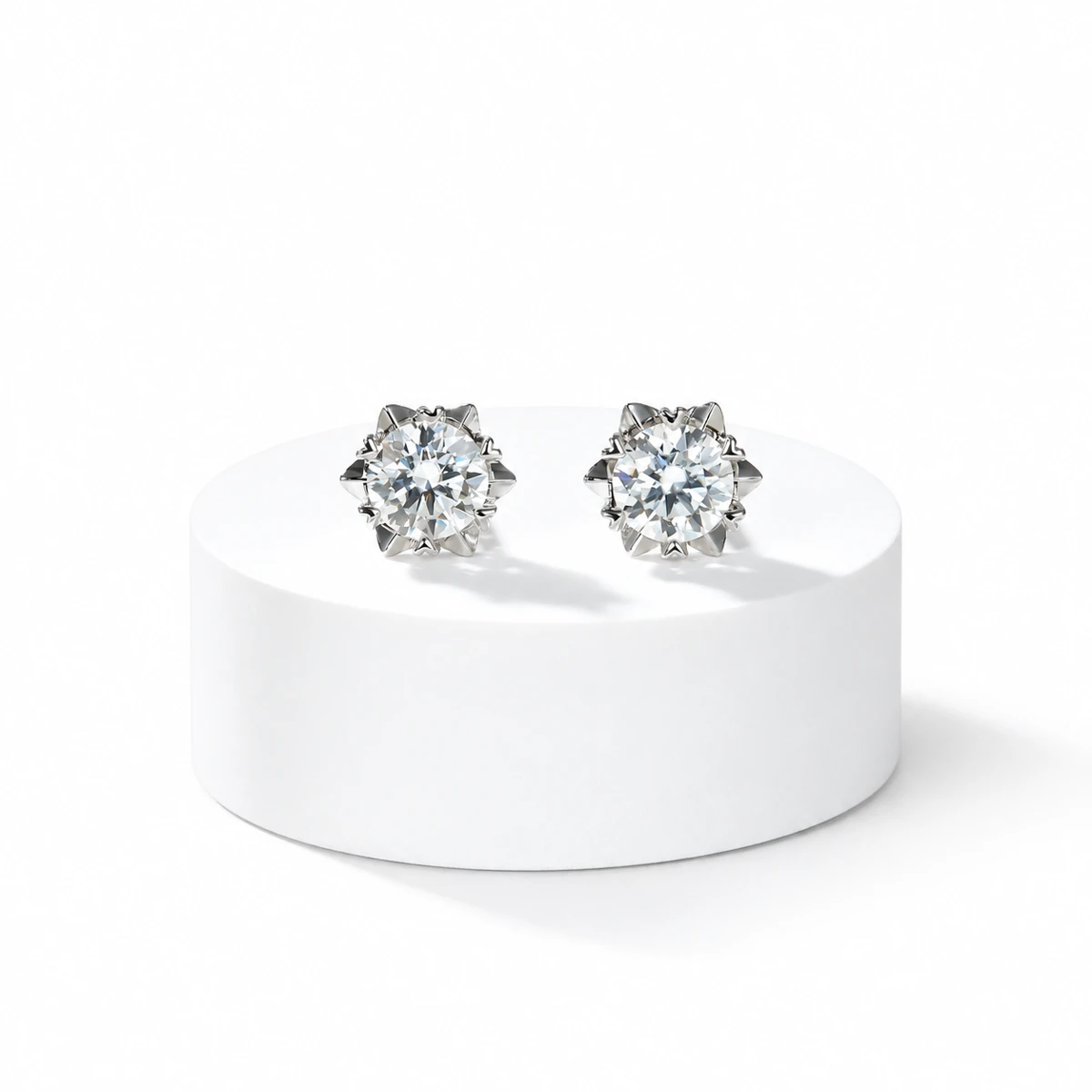 Snowflake Lab-Grown Diamond Stud Earrings — product view 2