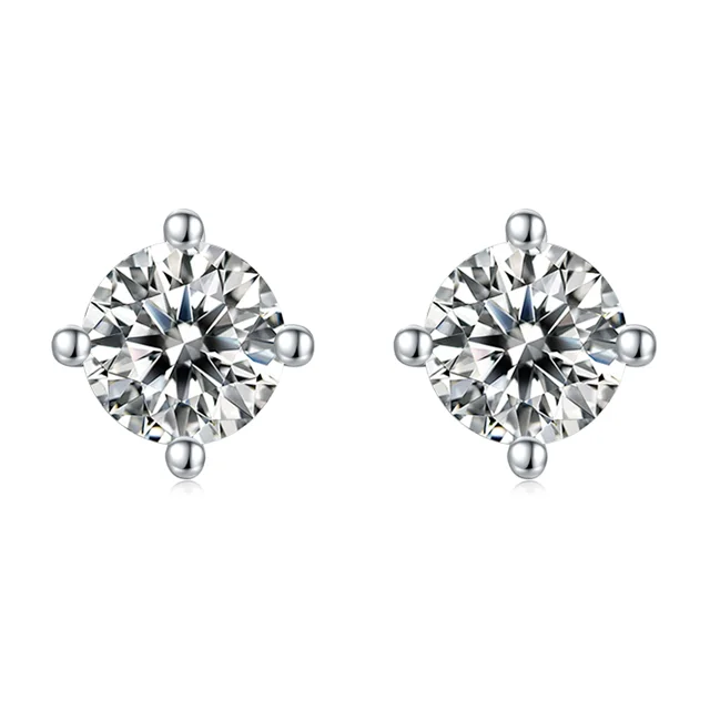 Four-Prong Lab-Grown Diamond Stud Earrings
