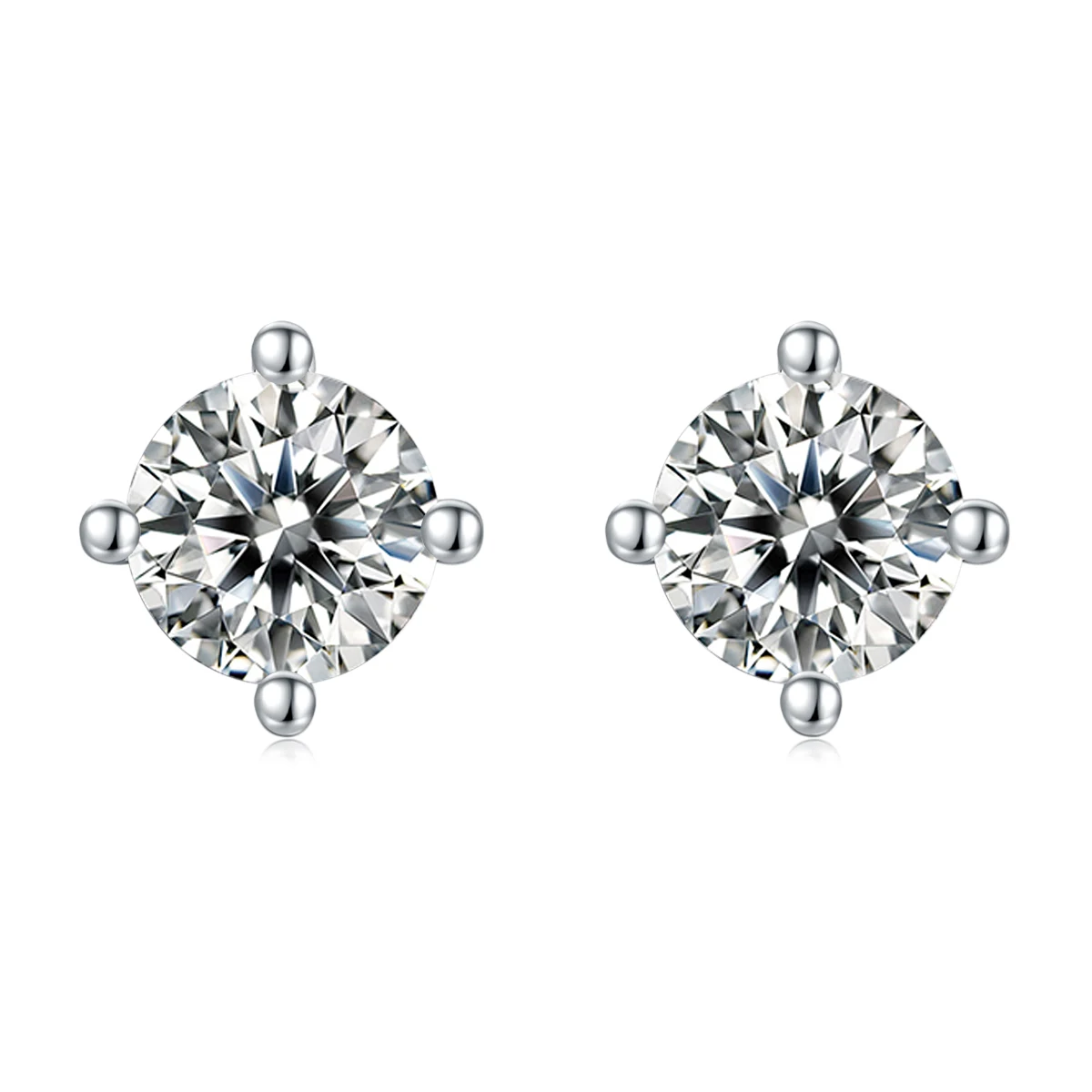 Four-Prong Lab-Grown Diamond Stud Earrings — product view 1