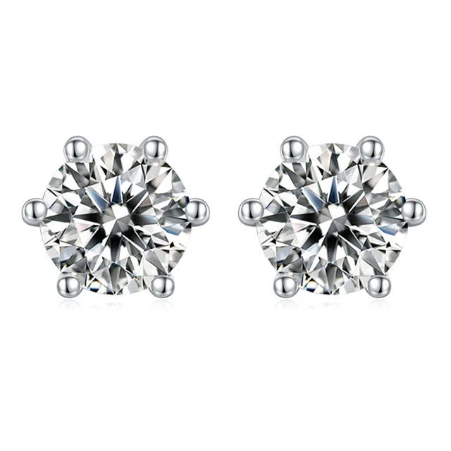 Six-Prong Lab-Grown Diamond Stud Earrings