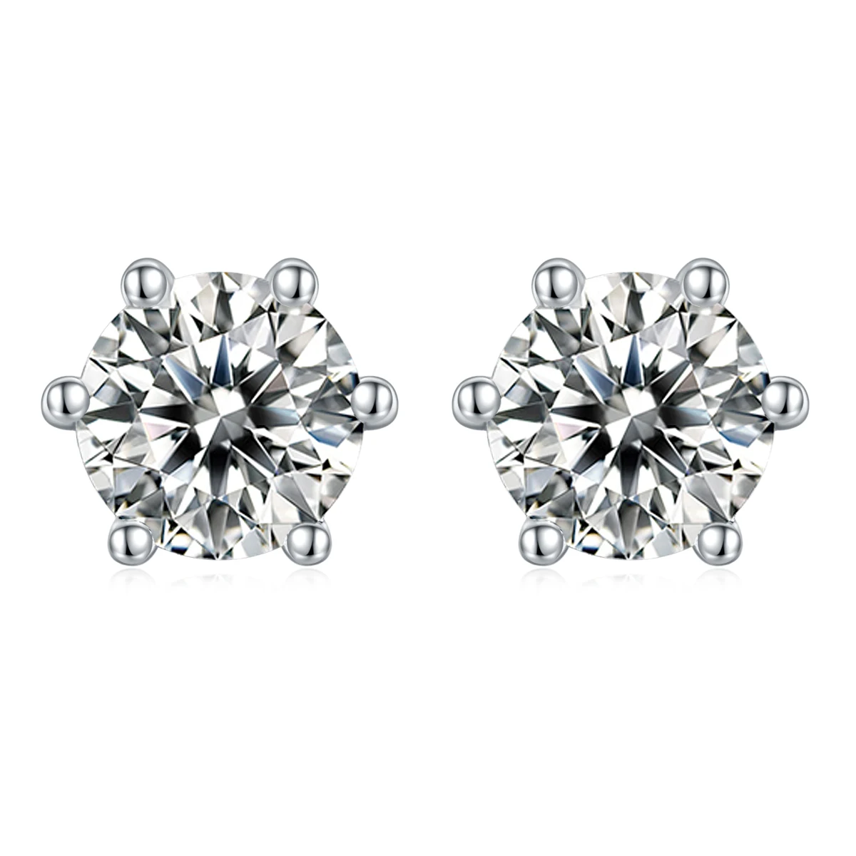 Six-Prong Lab-Grown Diamond Stud Earrings — product view 1