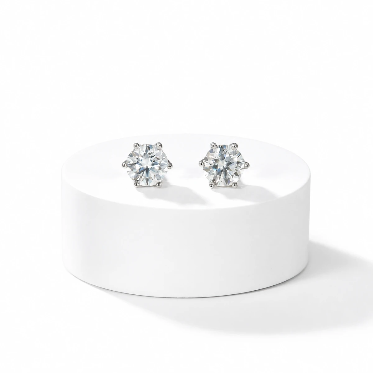 Six-Prong Lab-Grown Diamond Stud Earrings — product view 2