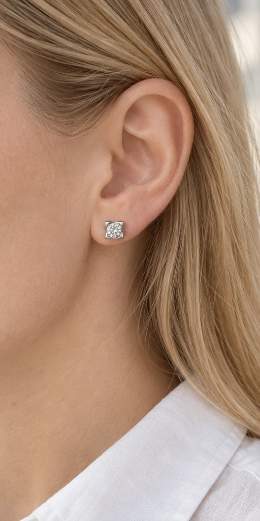 Angel Kiss Lab-Grown Diamond Stud Earrings — editorial styling