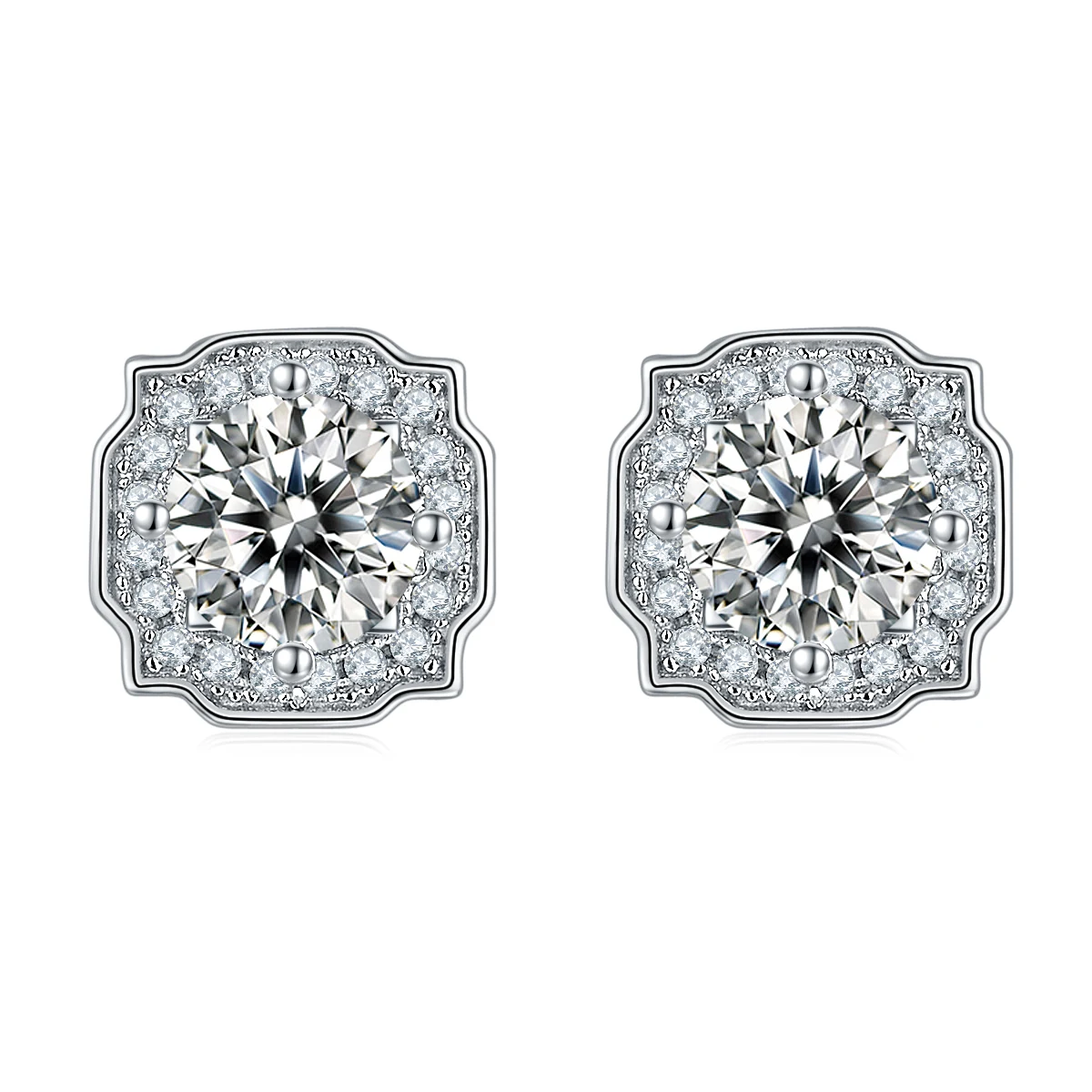 Geometric Lab-Grown Diamond Stud Earrings — product view 1