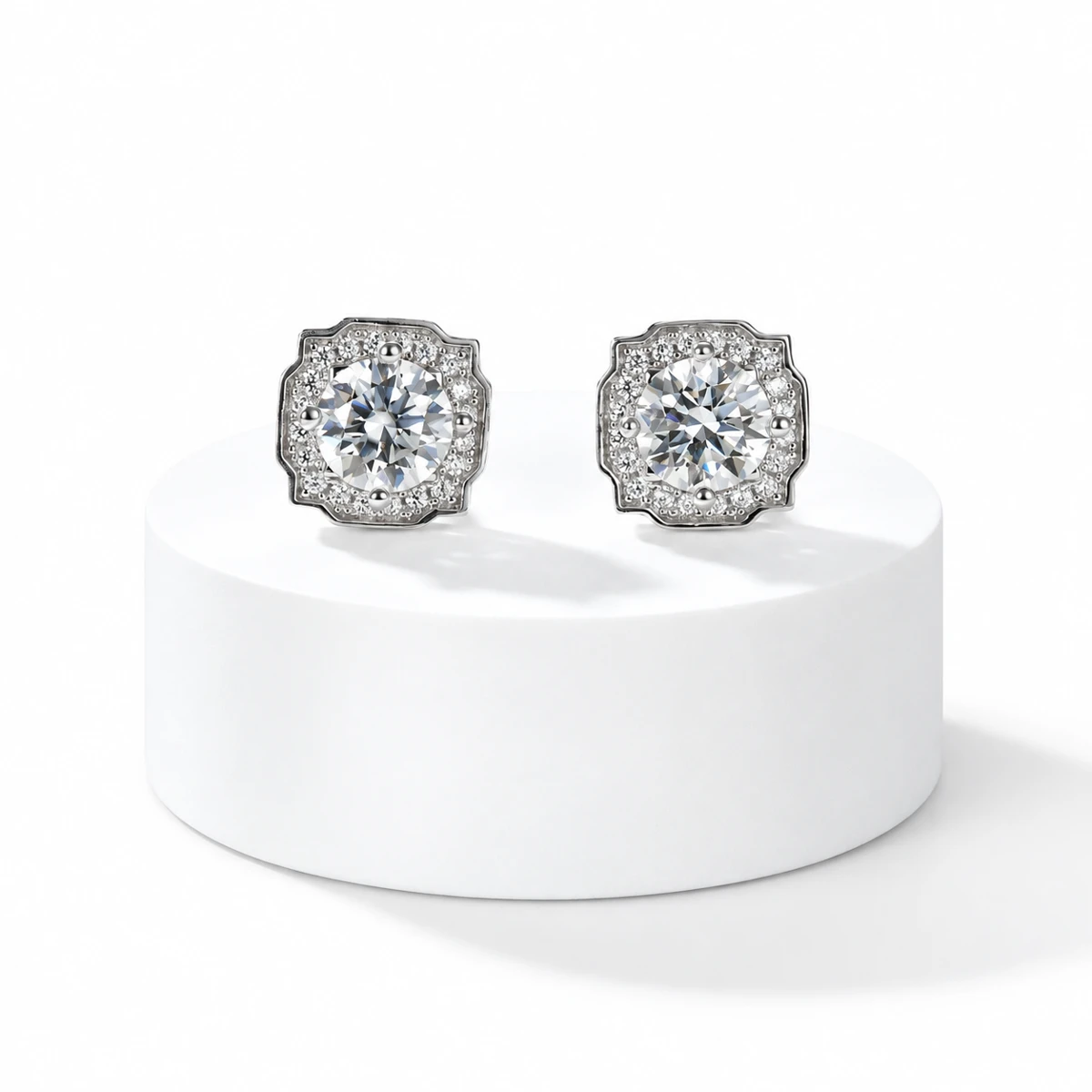 Geometric Lab-Grown Diamond Stud Earrings — product view 2
