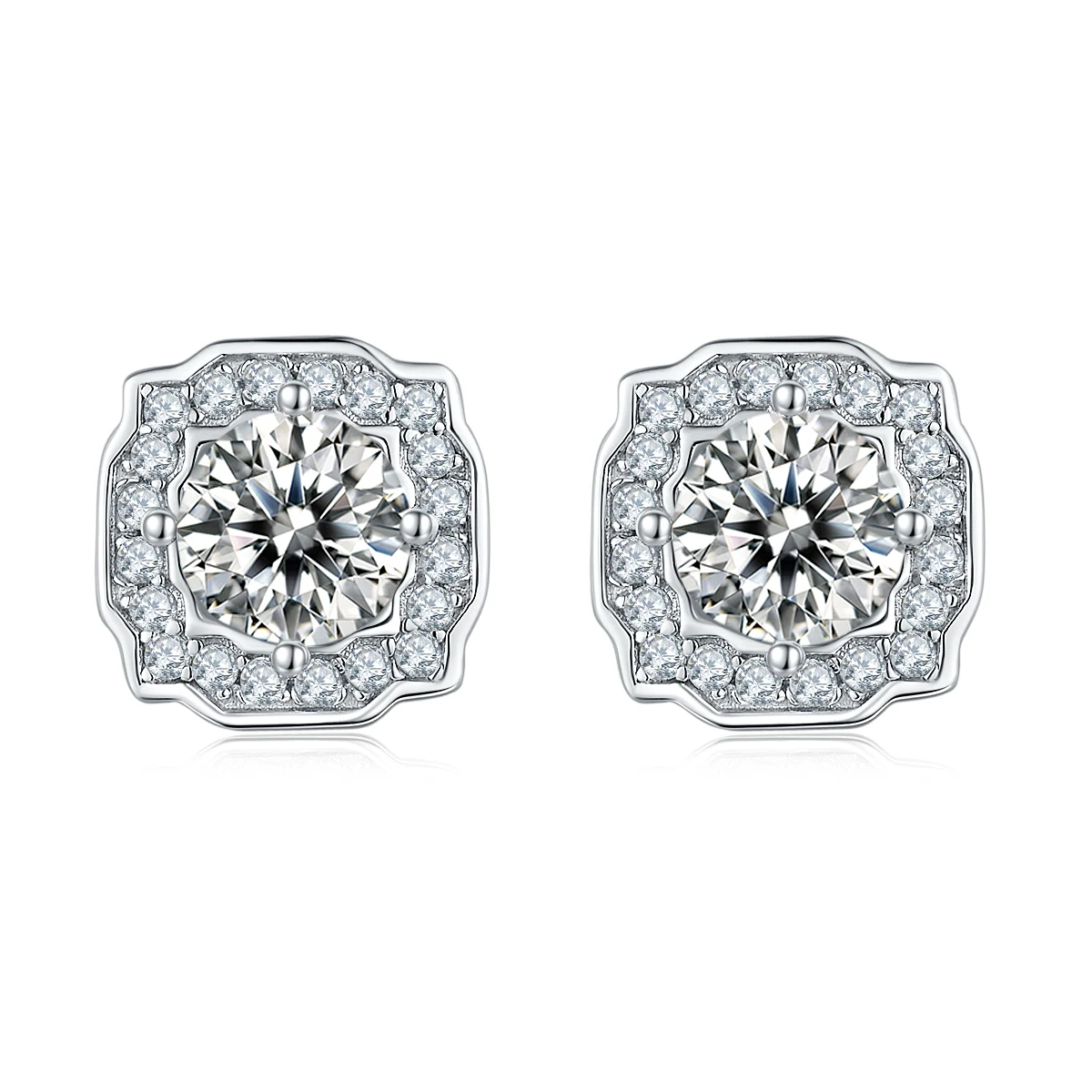 Geometric Lab-Grown Diamond Stud Earrings — product view 1