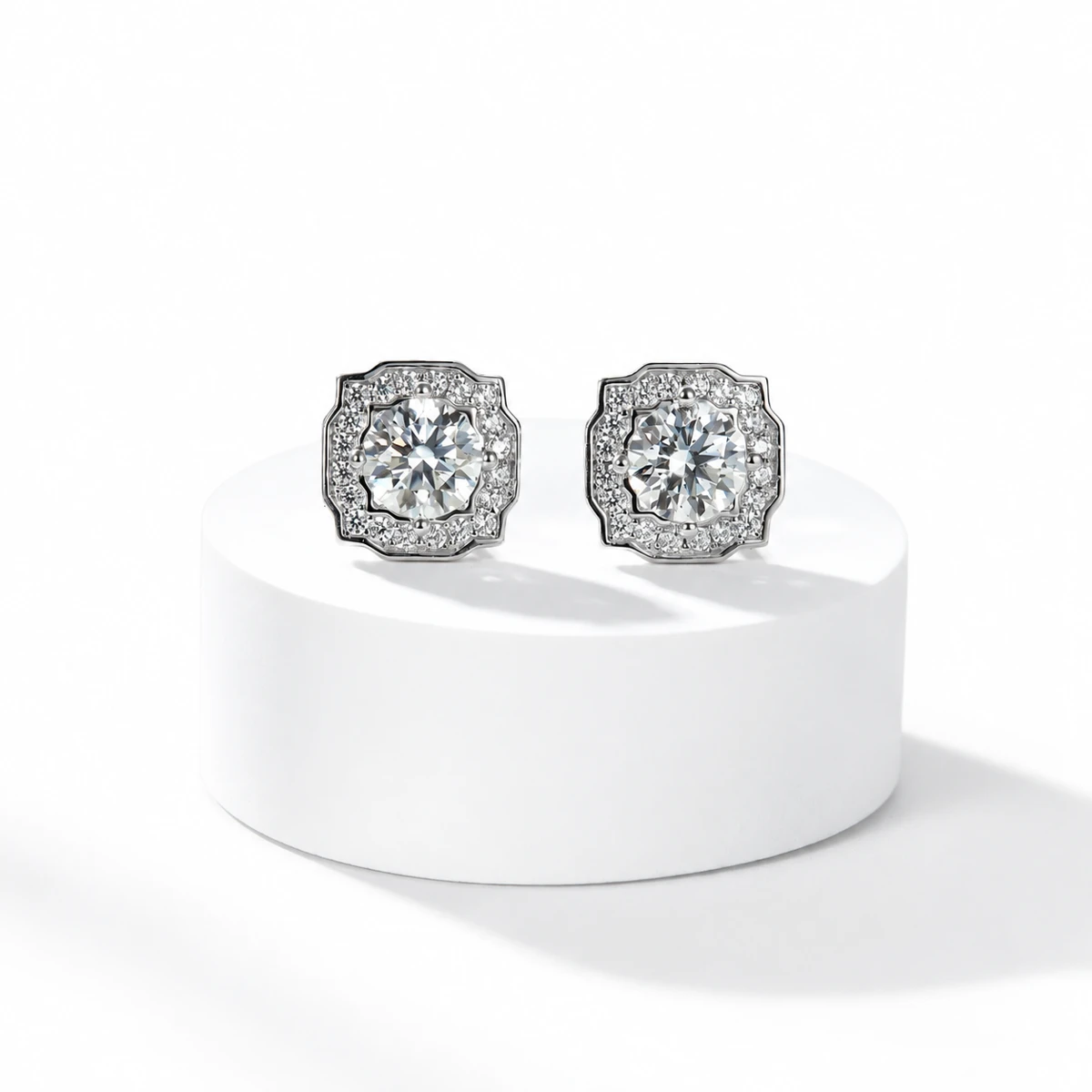Geometric Lab-Grown Diamond Stud Earrings — product view 2