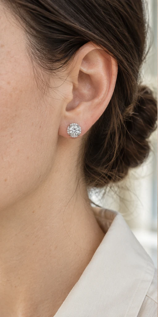 Bloom Lab-Grown Diamond Stud Earrings — editorial styling