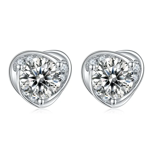 Heart Blossom Lab-Grown Diamond Stud Earrings