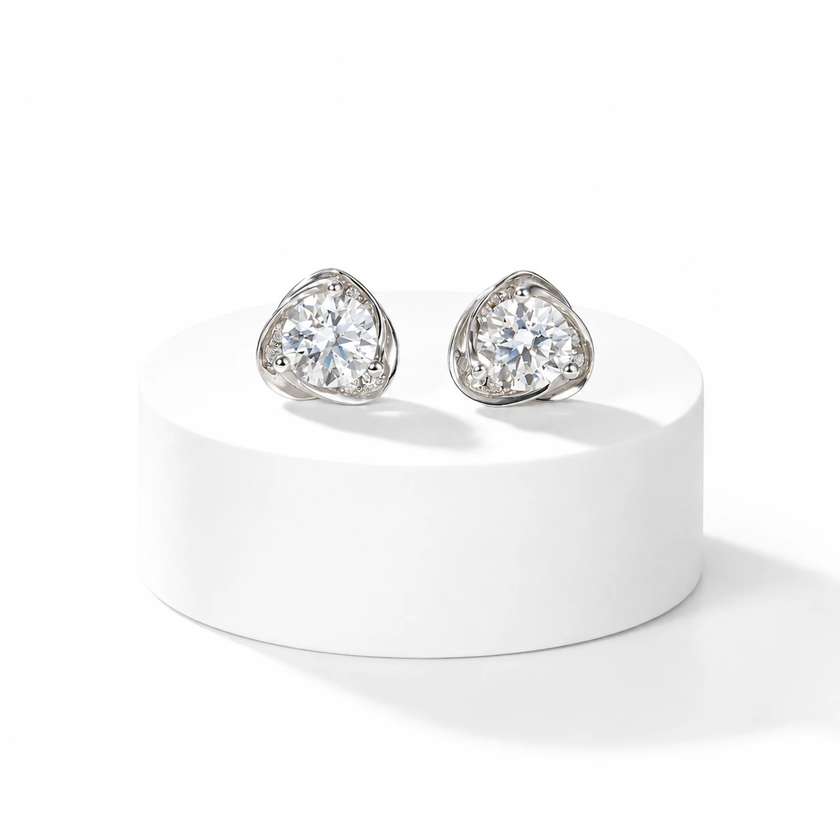 Heart Blossom Lab-Grown Diamond Stud Earrings — product view 2