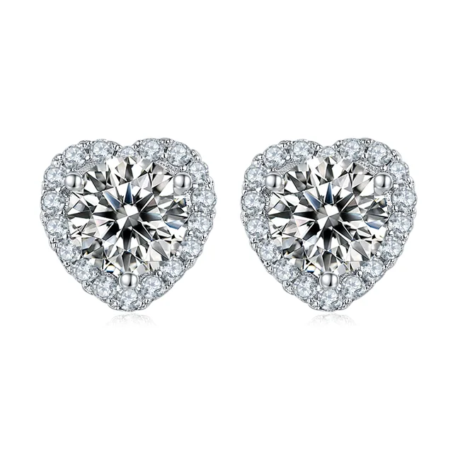 One Heart Lab-Grown Diamond Stud Earrings