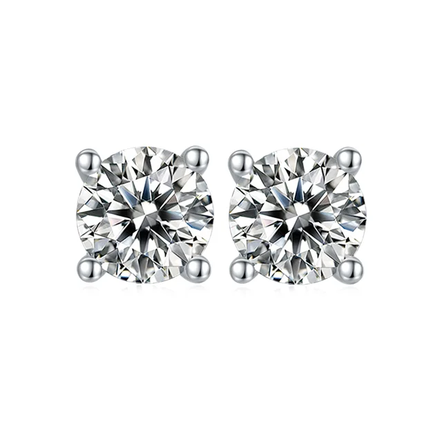 Round Solitaire Lab-Grown Diamond Stud Earrings