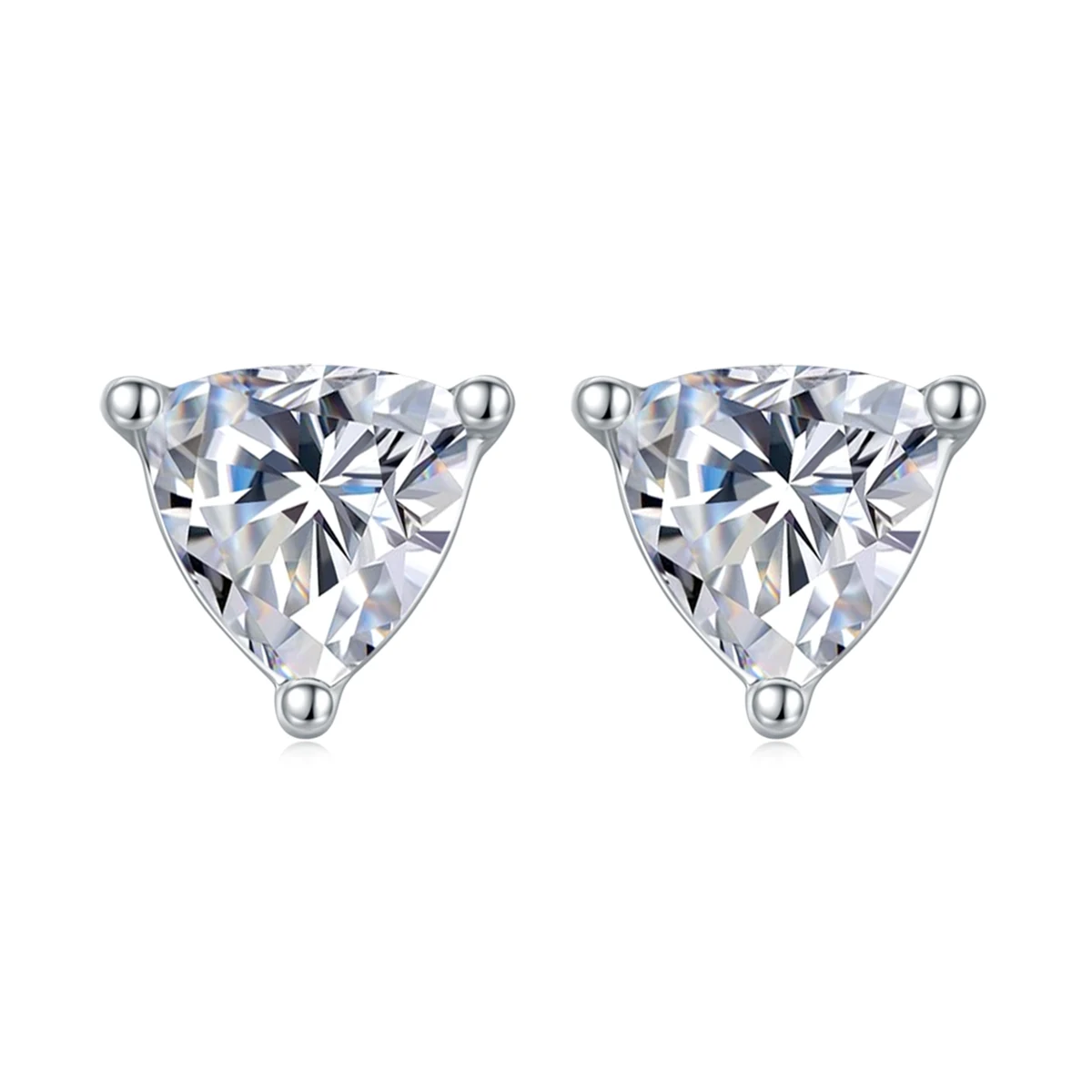 Trillion Solitaire Lab-Grown Diamond Stud Earrings — product view 1