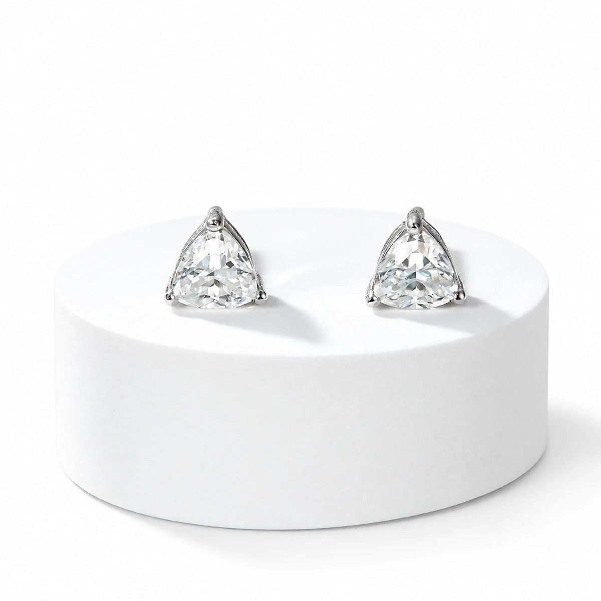 Trillion Solitaire Lab-Grown Diamond Stud Earrings — product view 2
