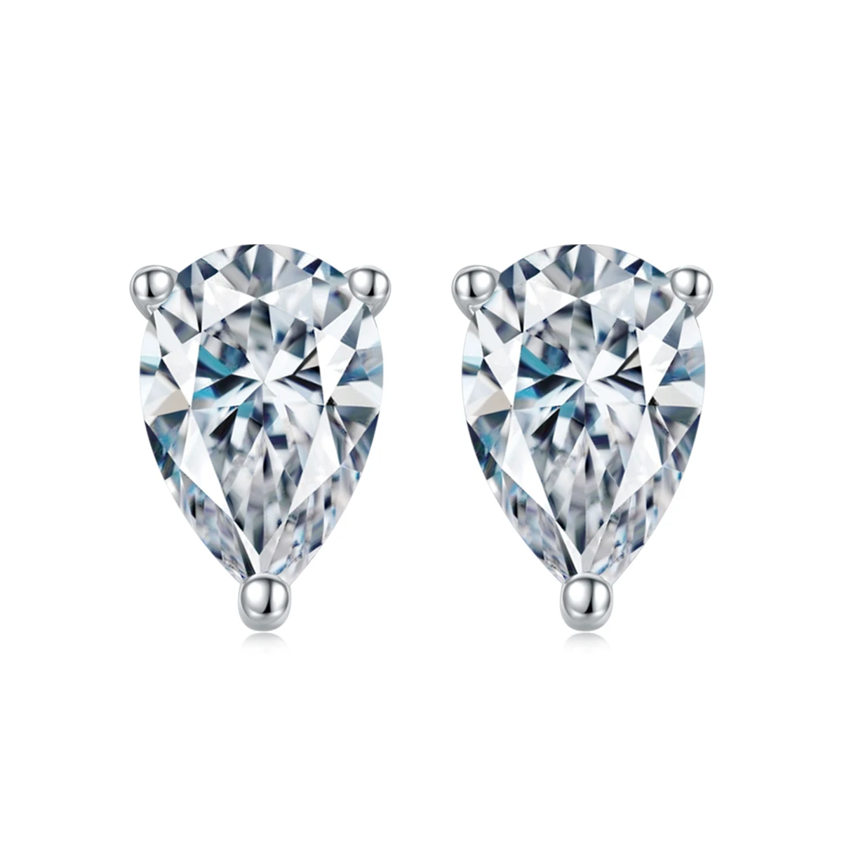 Pear Solitaire Lab-Grown Diamond Stud Earrings — product view 1