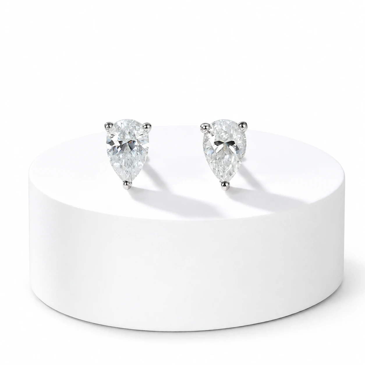 Pear Solitaire Lab-Grown Diamond Stud Earrings — product view 2