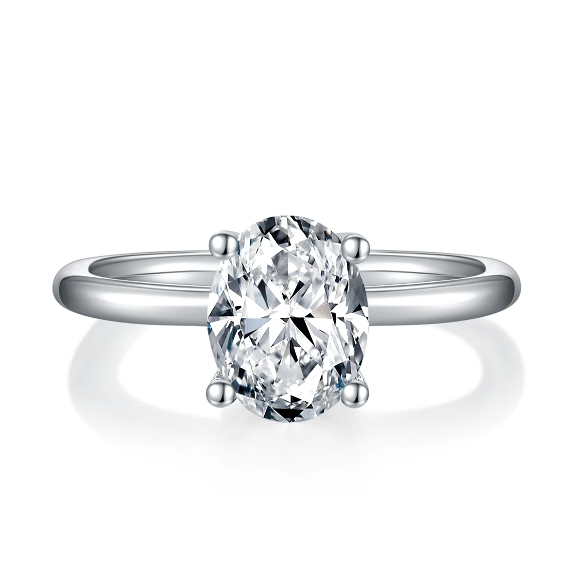Oval Lab-Grown Diamond Solitaire Ring — front product view