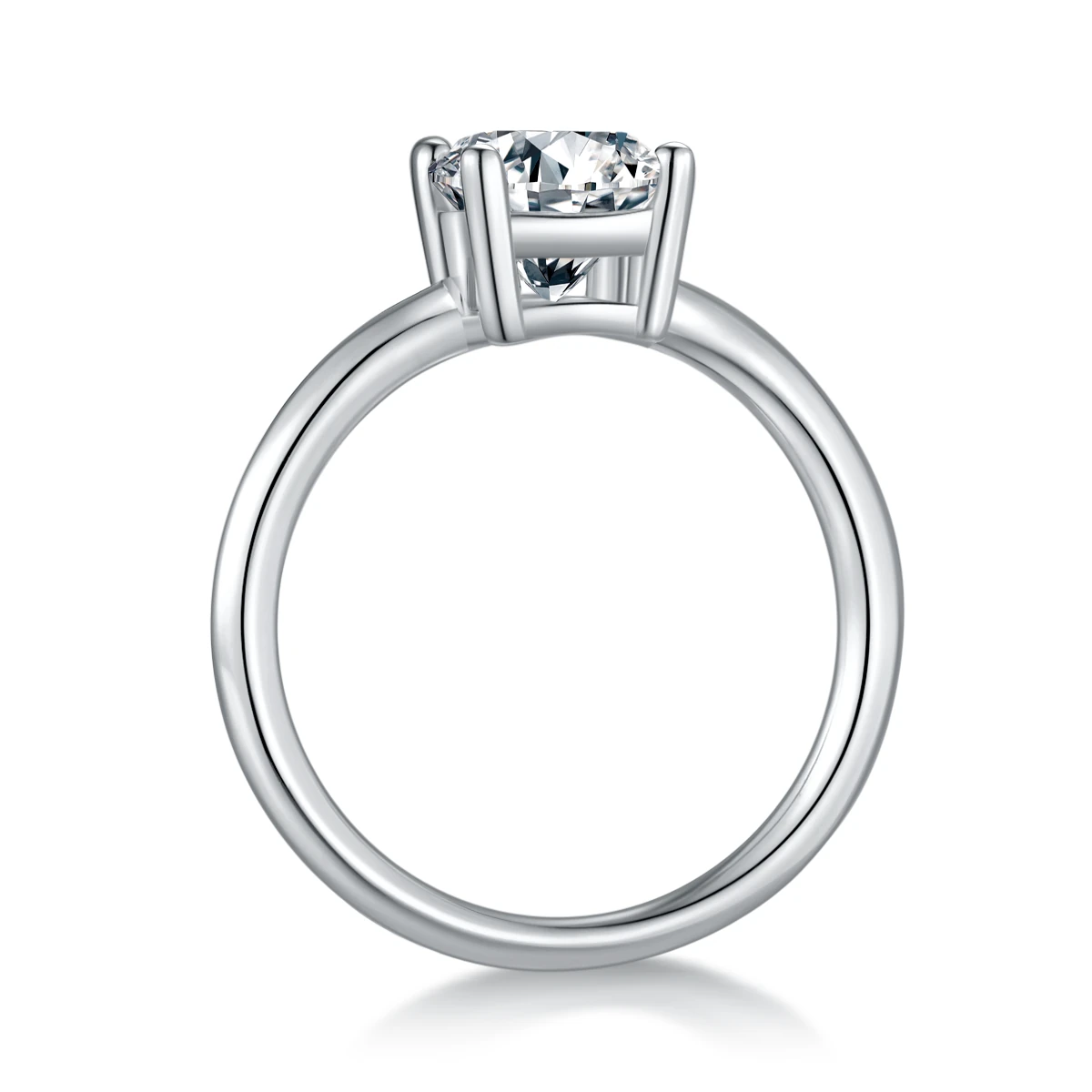 Oval Lab-Grown Diamond Solitaire Ring — side setting view